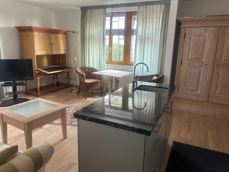 Wohnzimmer mit offener K�che Bad Salzuflen Wohnung Wohnen im Hotel!